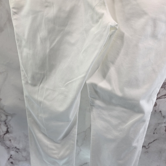 Garnet Hill Pants Women 6 White Chino High Rise Crop Short Pima Ankle - Picture 7 of 13